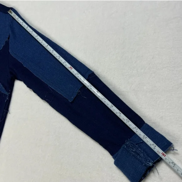 Sandrine Rose x Free People Long Shirt Women’s Small Patchwork Handmade Blue - Picture 7 of 8